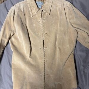 August Silk Beige Suede Suit